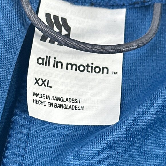 All In Motion Mens Sz XXL Short Mesh Moisture Wicking Two Front Pockets Blue New - Picture 5 of 16
